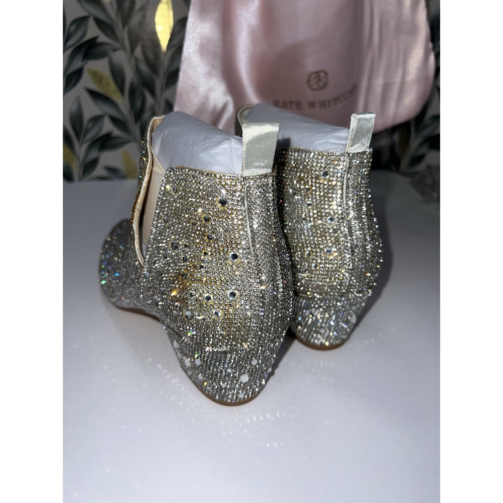 Gold Crystal Embellished Ankle Booties - Picture 4 of 7